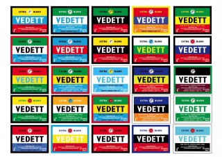 An original campaign proposed for the 2008 EUFA cup summer. Randomly coloured labels borrowing flag codes. Later this idea was used to customise Vedett beer glasses.